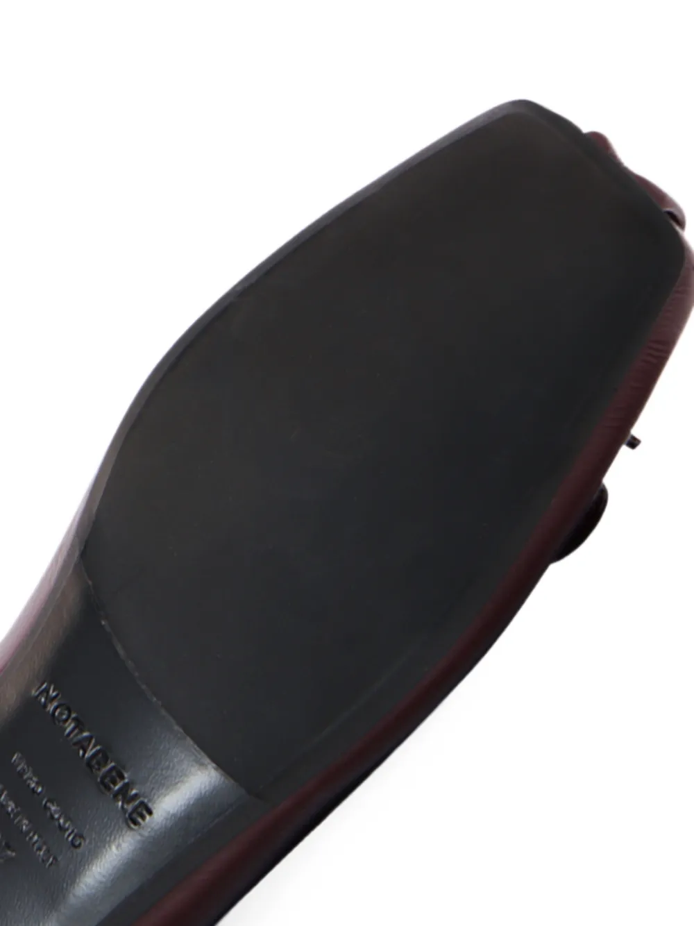 Notabene Serena square-toe bow-detail ballet flats Rood