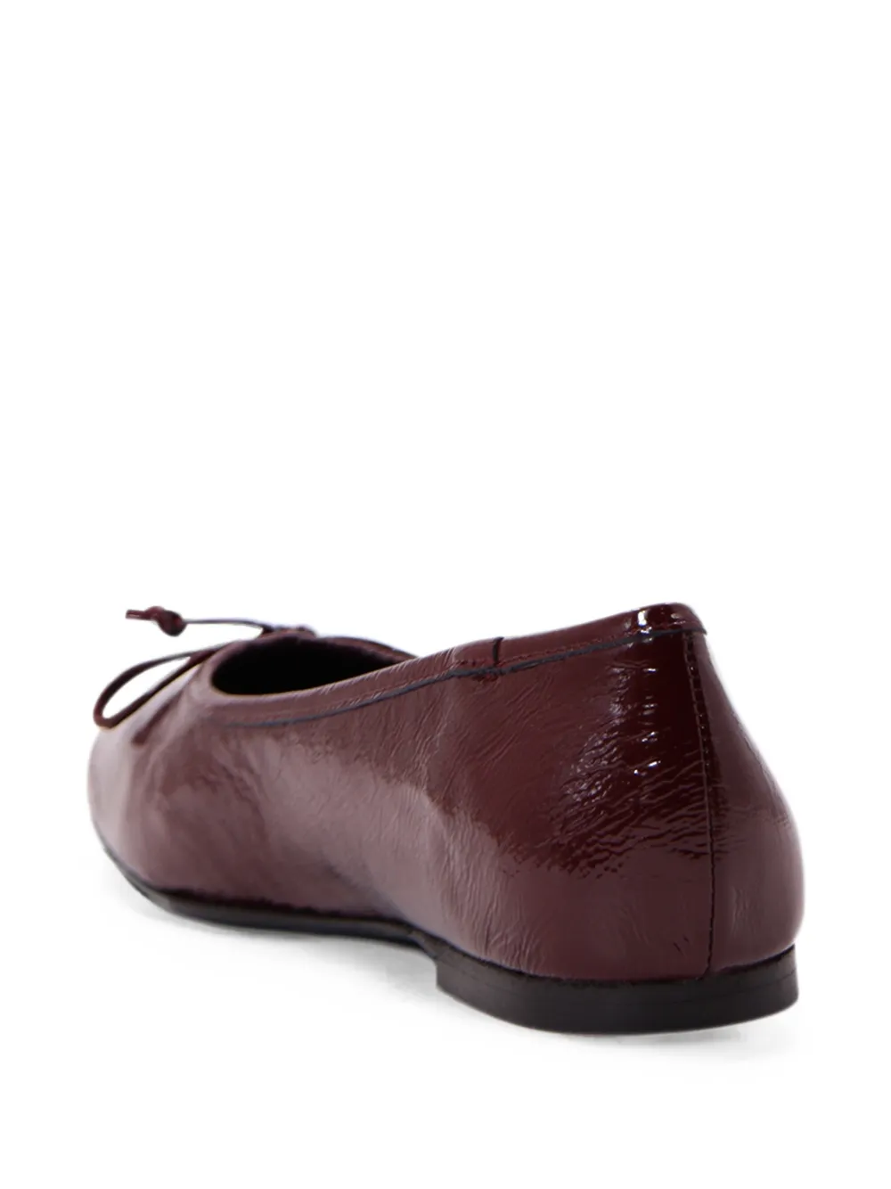 Notabene Serena square-toe bow-detail ballet flats Rood