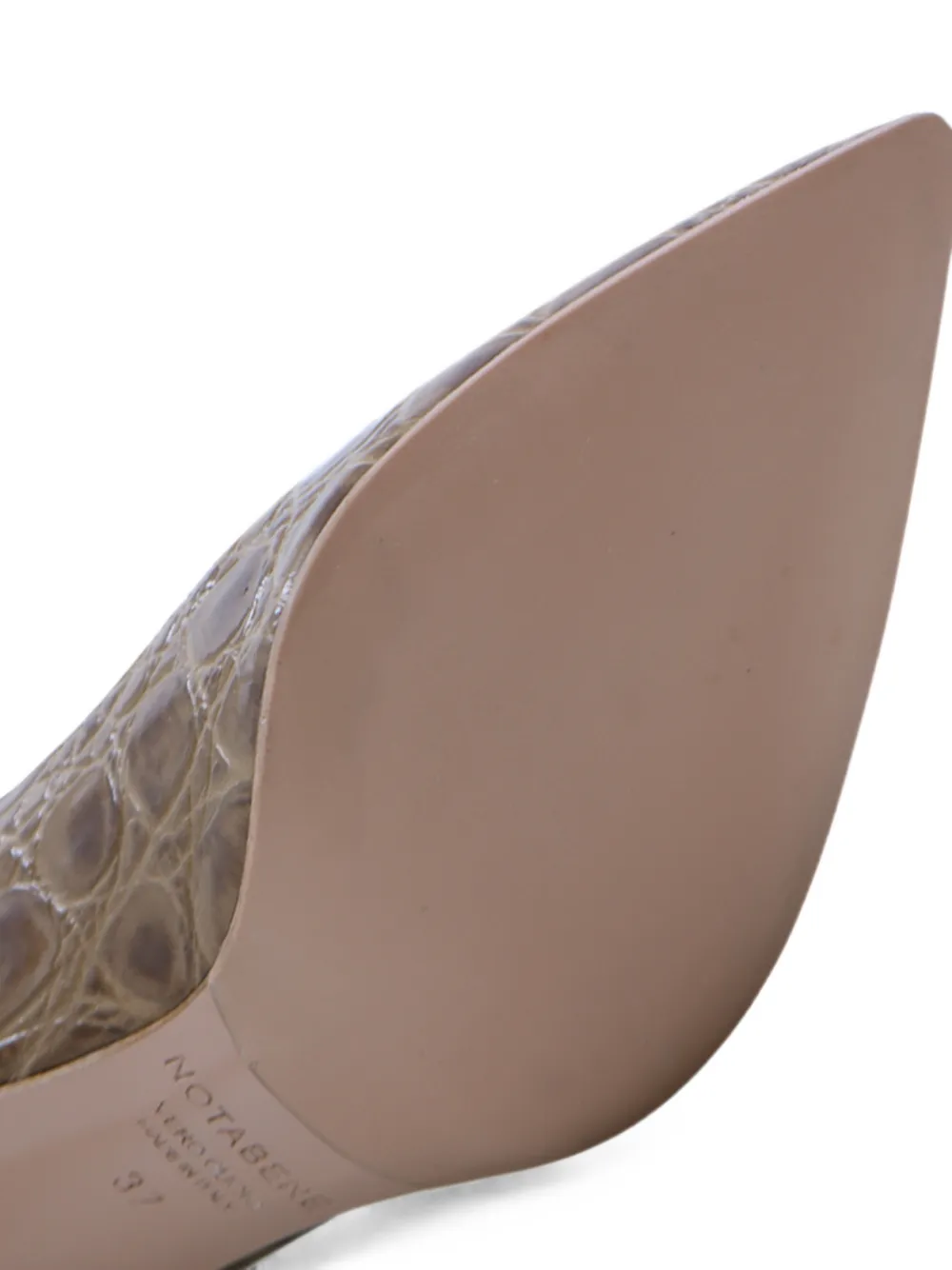 Notabene Carolina 70 croco-effect pointed-toe pumps Bruin