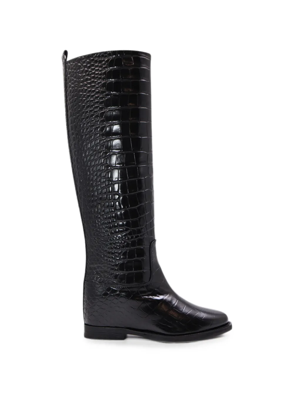 Notabene Isadora crocodile-effect leather boots Zwart