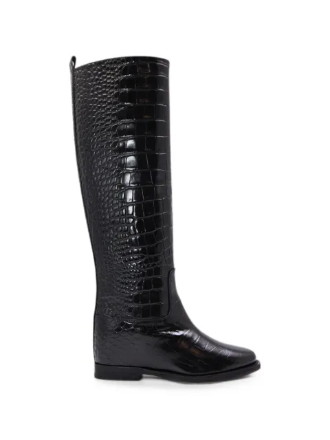 Notabene Isadora crocodile-effect leather boots
