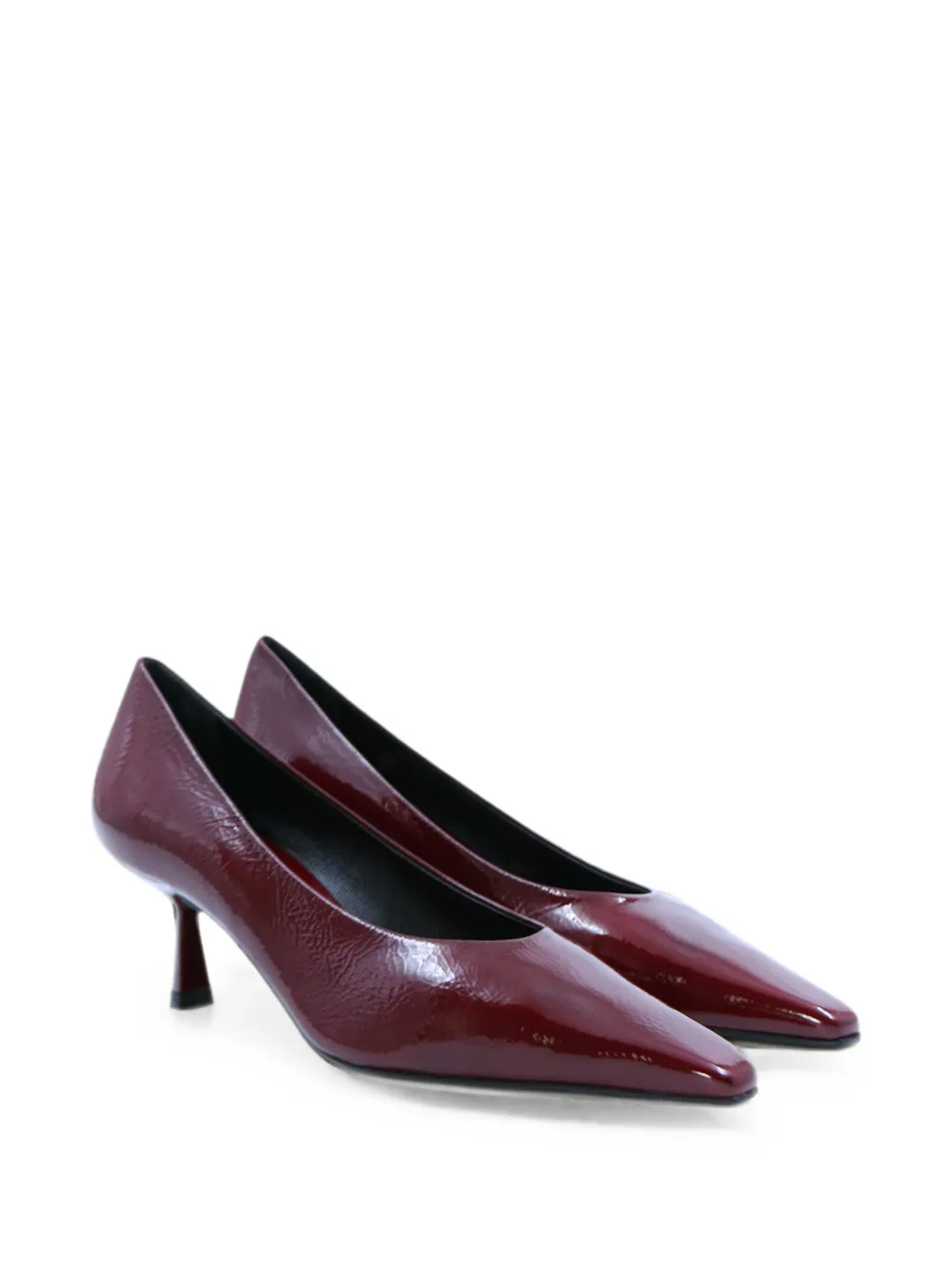 Notabene Emmy Low 50 patent square-toe pumps Rood