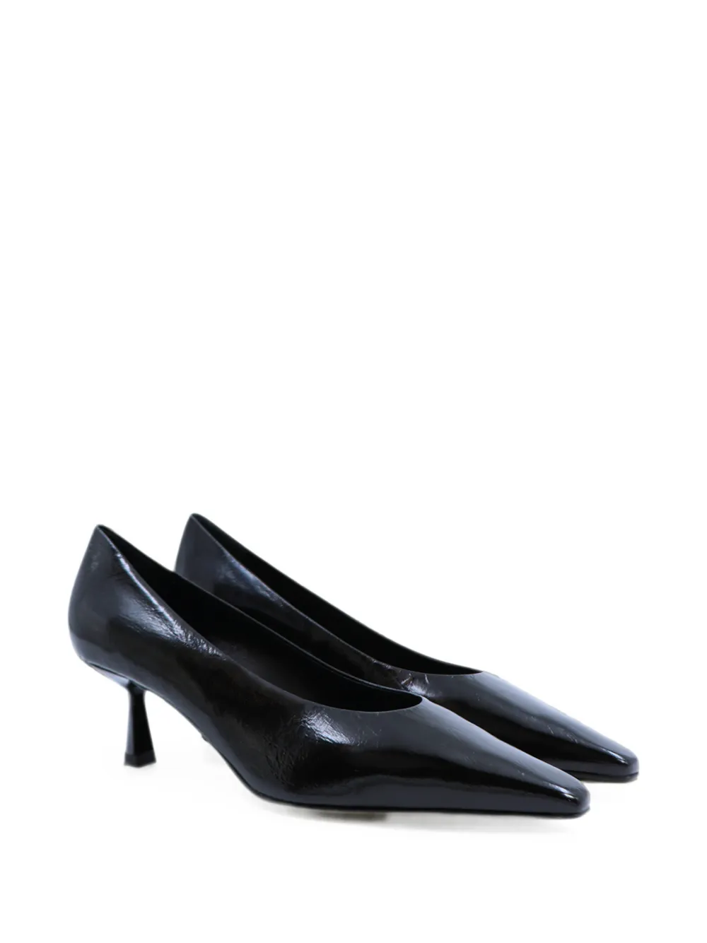 Notabene Emmy patent-finish square-toe pumps Zwart