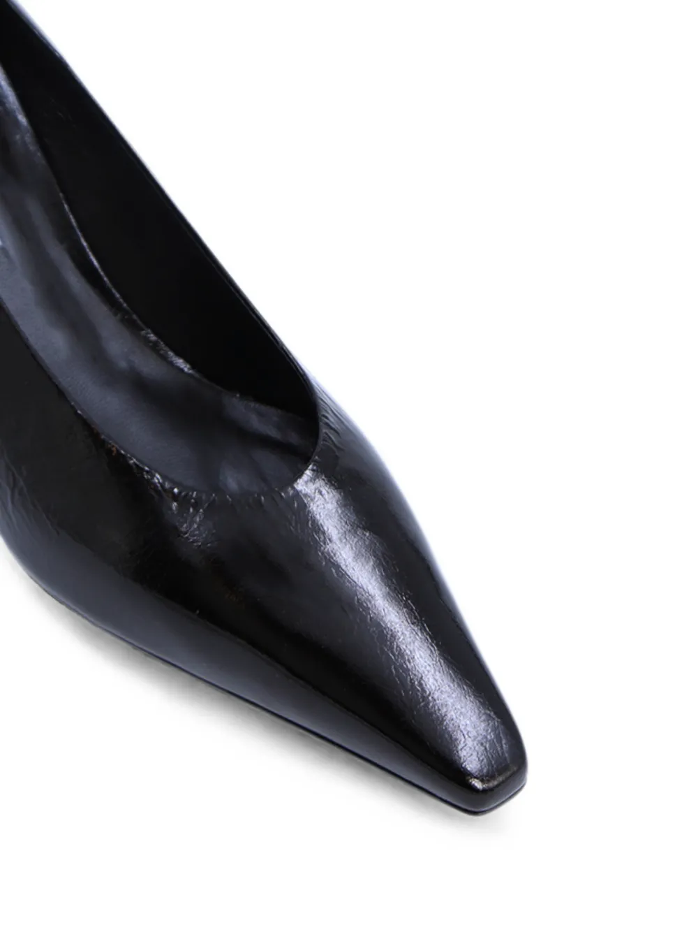 Notabene Emmy patent-finish square-toe pumps Zwart