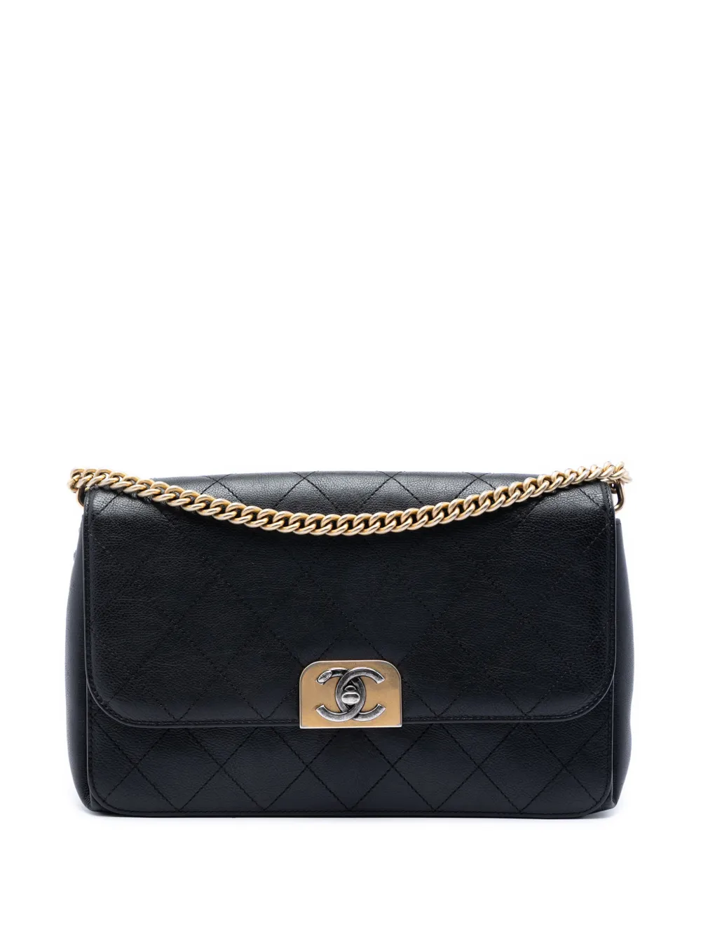 CHANEL Pre-Owned Borsa a tracolla in pelle di vitello trapuntata con fodera 2016-2017 - Nero