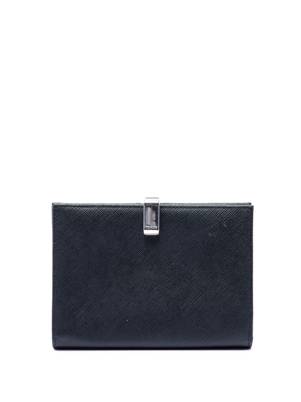 Prada Pre-Owned Portafoglio bi-fold piccolo in pelle Saffiano 2010-2026 - Nero