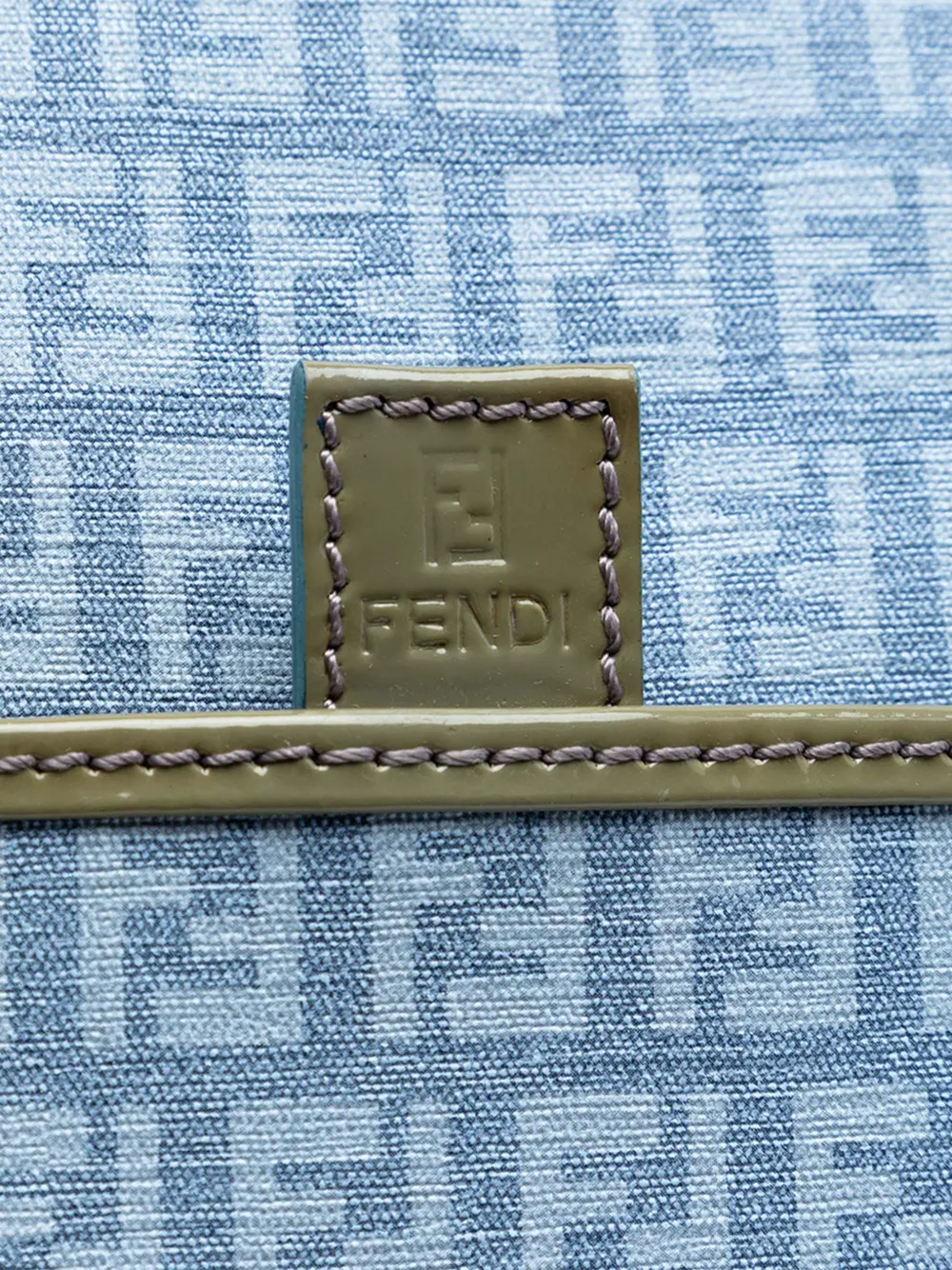 Fendi Pre-owned 2000-2010 Zucchino Coated Canvas Forever Crossbody Bag in Blue, view 5