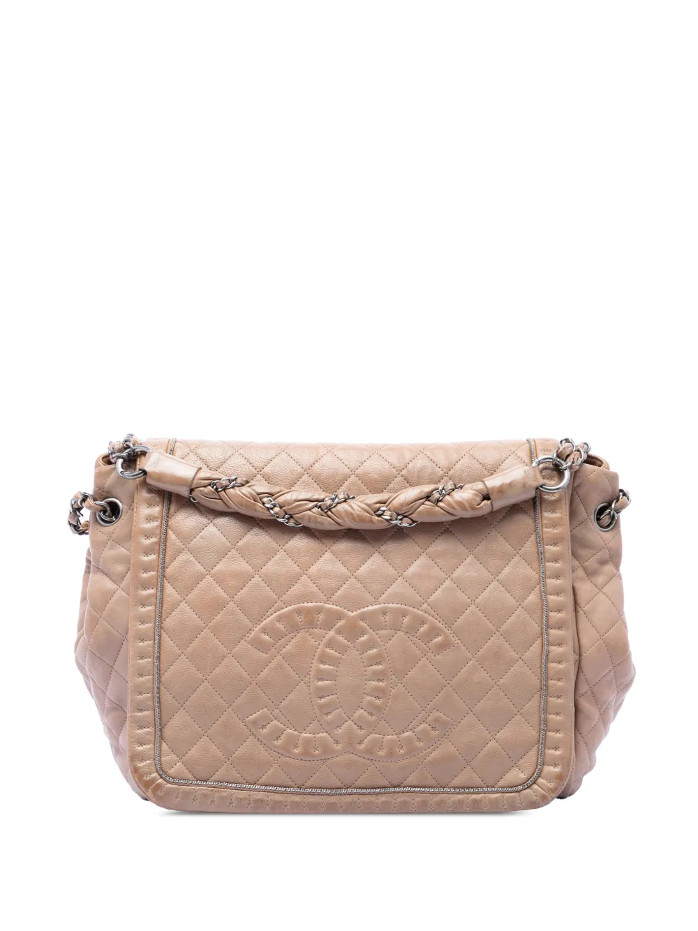 CHANEL Pre-Owned 2011 Large Quilted Calfskin Istanbul Accordion Flap shoulder bag - Neutrals