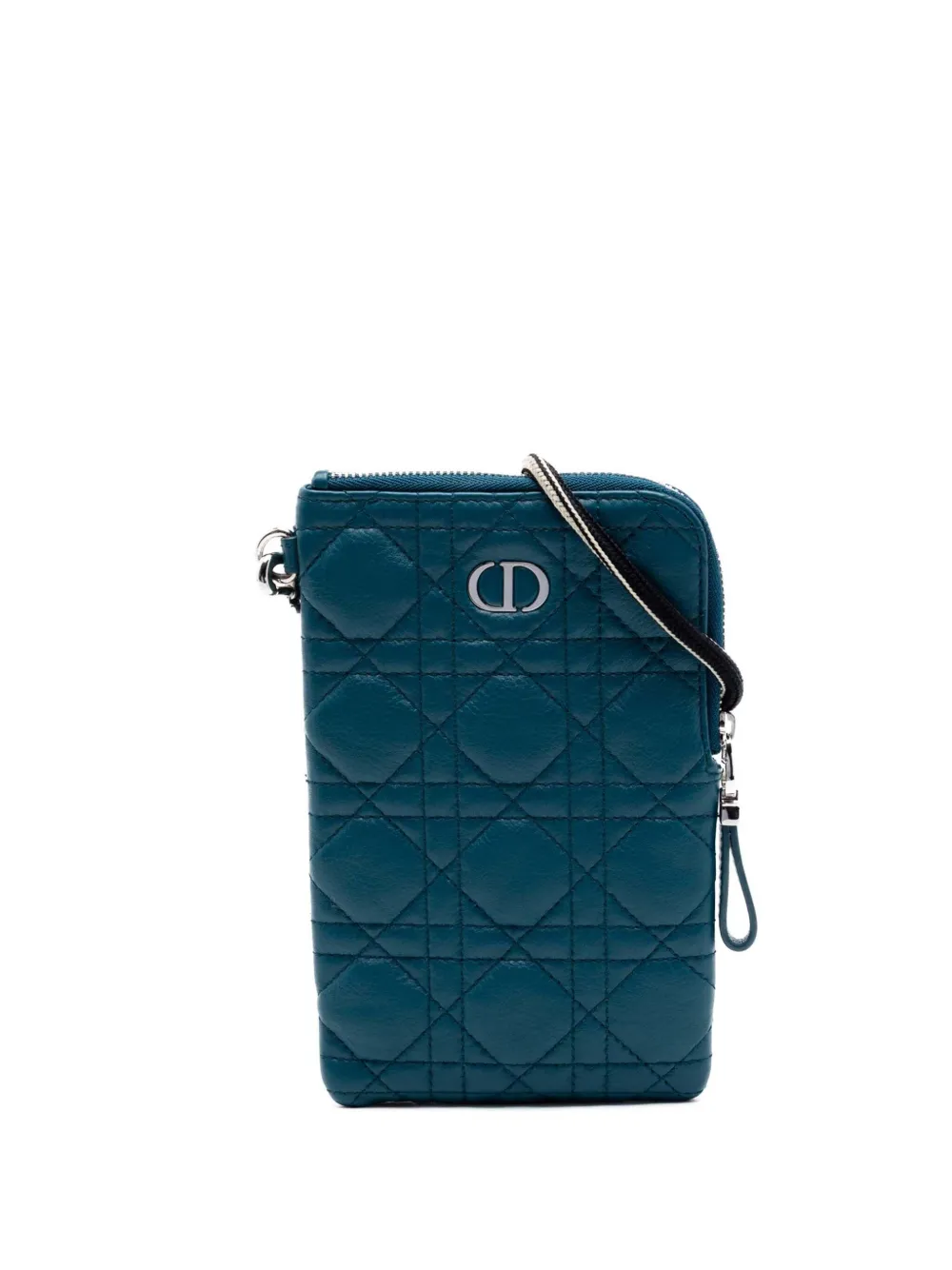 Christian Dior Pre-Owned Pouch Supple Caro Multifunctional in pelle di vitello con motivo Cannage 2020 - Blu