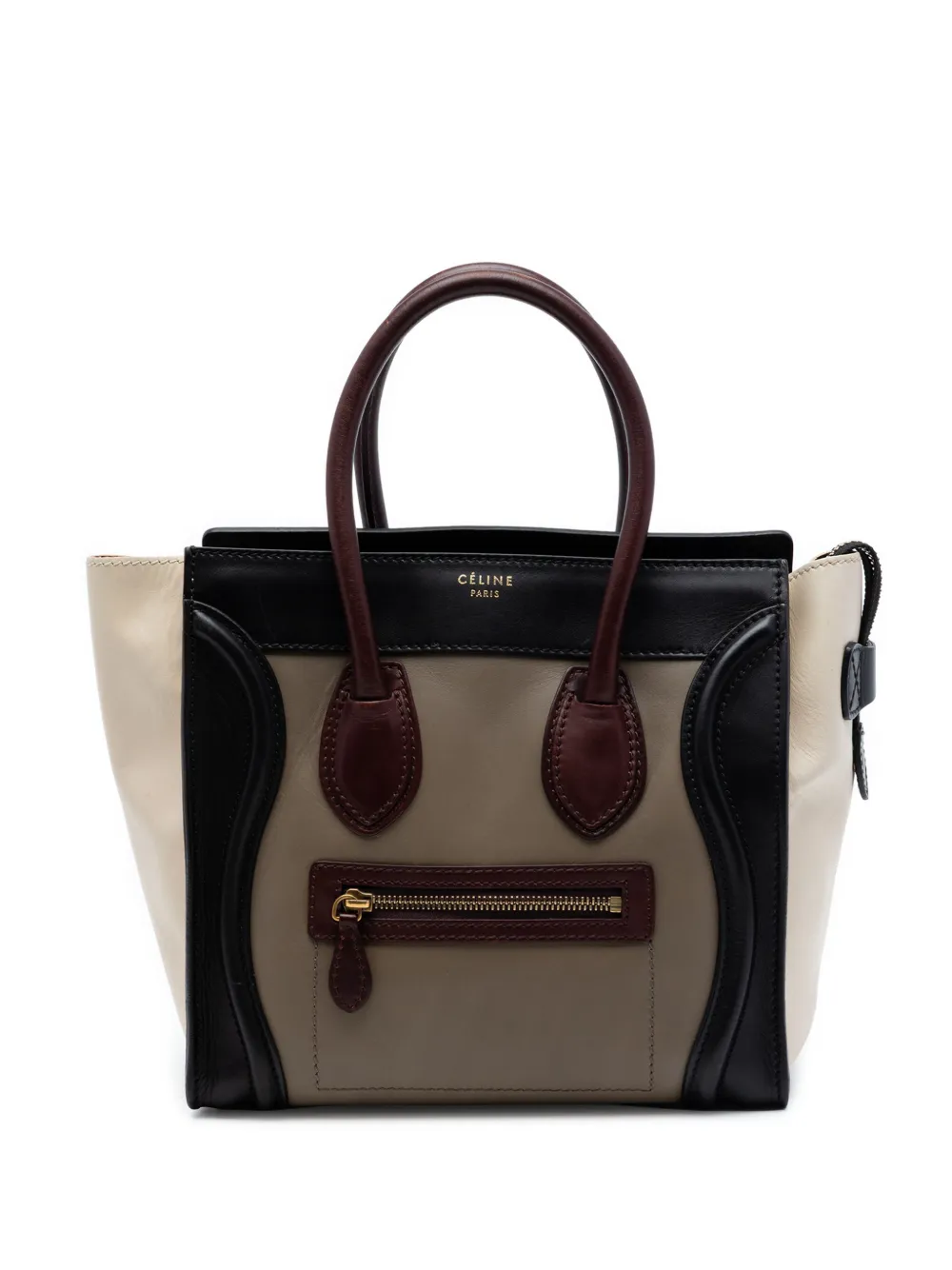 Celine Pre-Owned Borsa tote Micro Luggage in pelle tricolore 2011 - Marrone