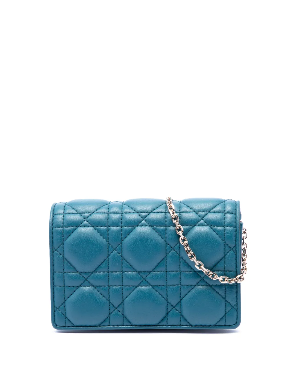 Christian Dior Pre-Owned Borsa a tracolla Cannage in pelle di agnello 2020 - Blu