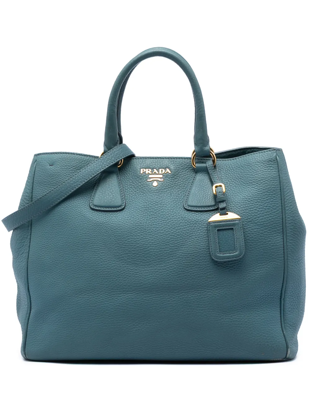 Prada Pre-Owned Borsa tote Vitello Daino Open convertibile 2013-2026 - Blu