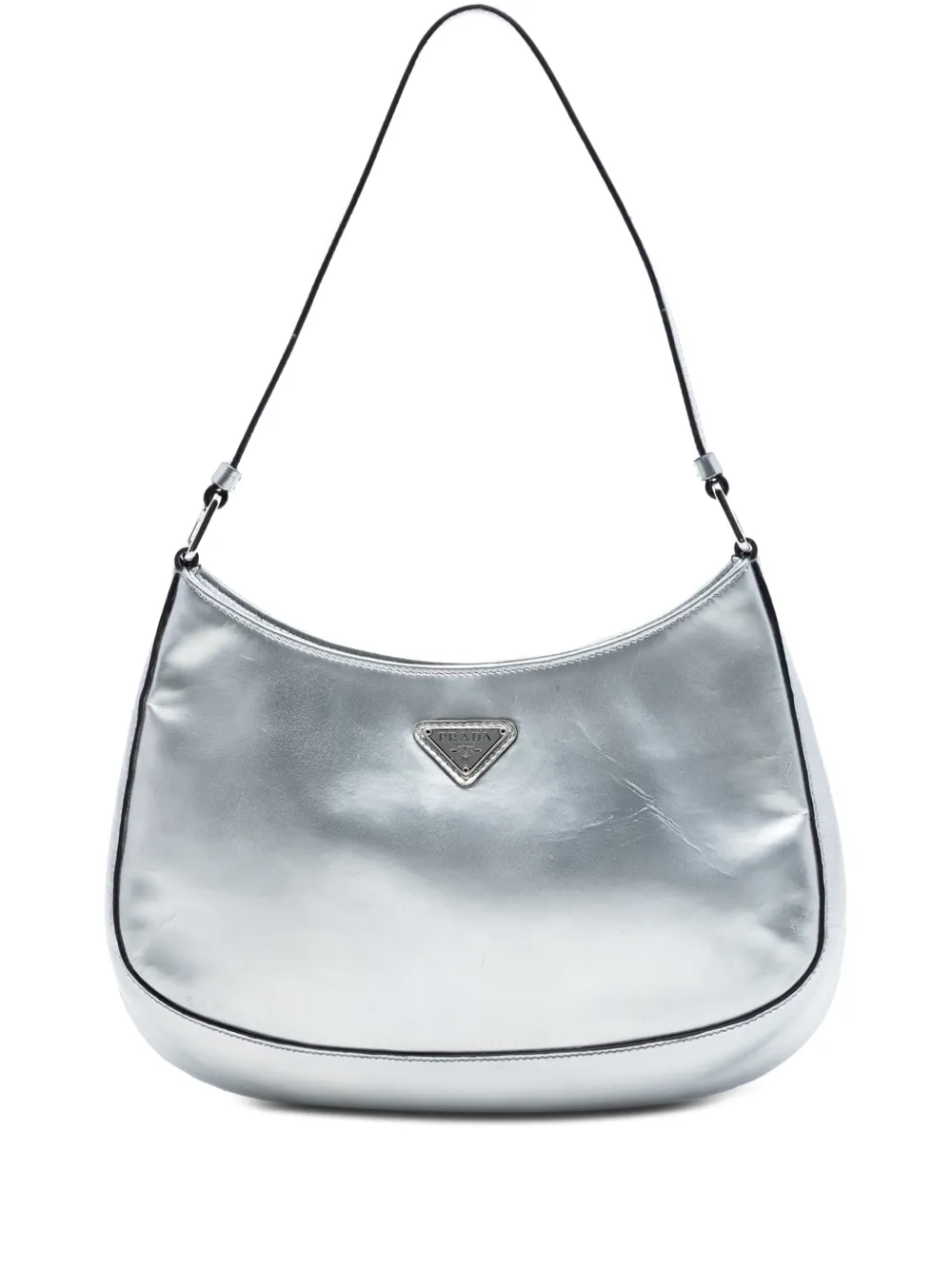 Prada Pre-Owned Borsa a spalla Spazzolato Cleo 2010-2026 - Argento