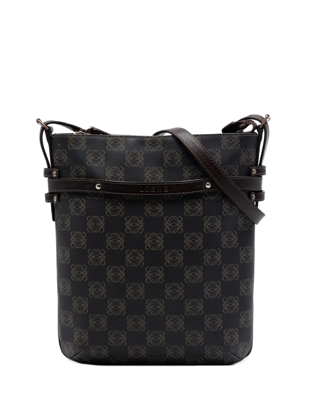 Loewe Pre-Owned Borsa a tracolla Anagram in tela cerata 2005 - Marrone
