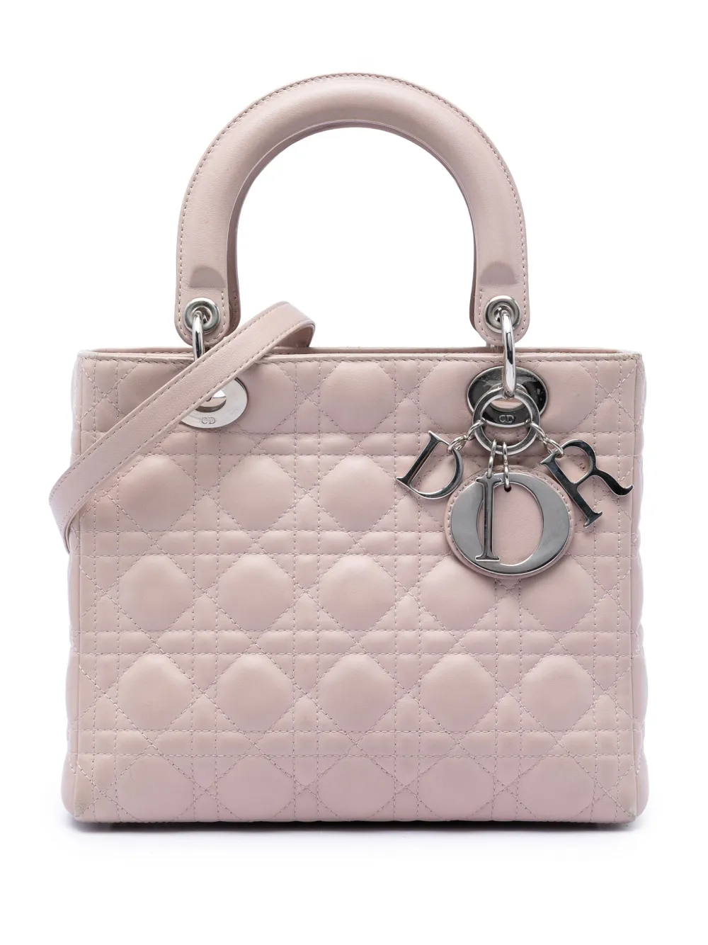 Christian Dior Pre-Owned Borsa a tracolla Lady Dior media in pelle di agnello con motivo Cannage 2012 - Rosa