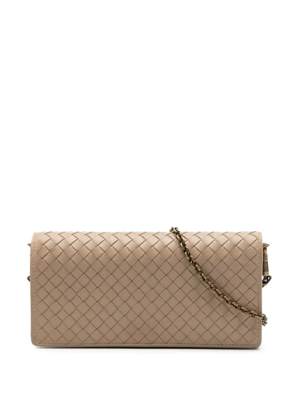 Bottega Veneta Pre-Owned Borsa a tracolla in nappa con design Intrecciato 2012-2026 - Marrone