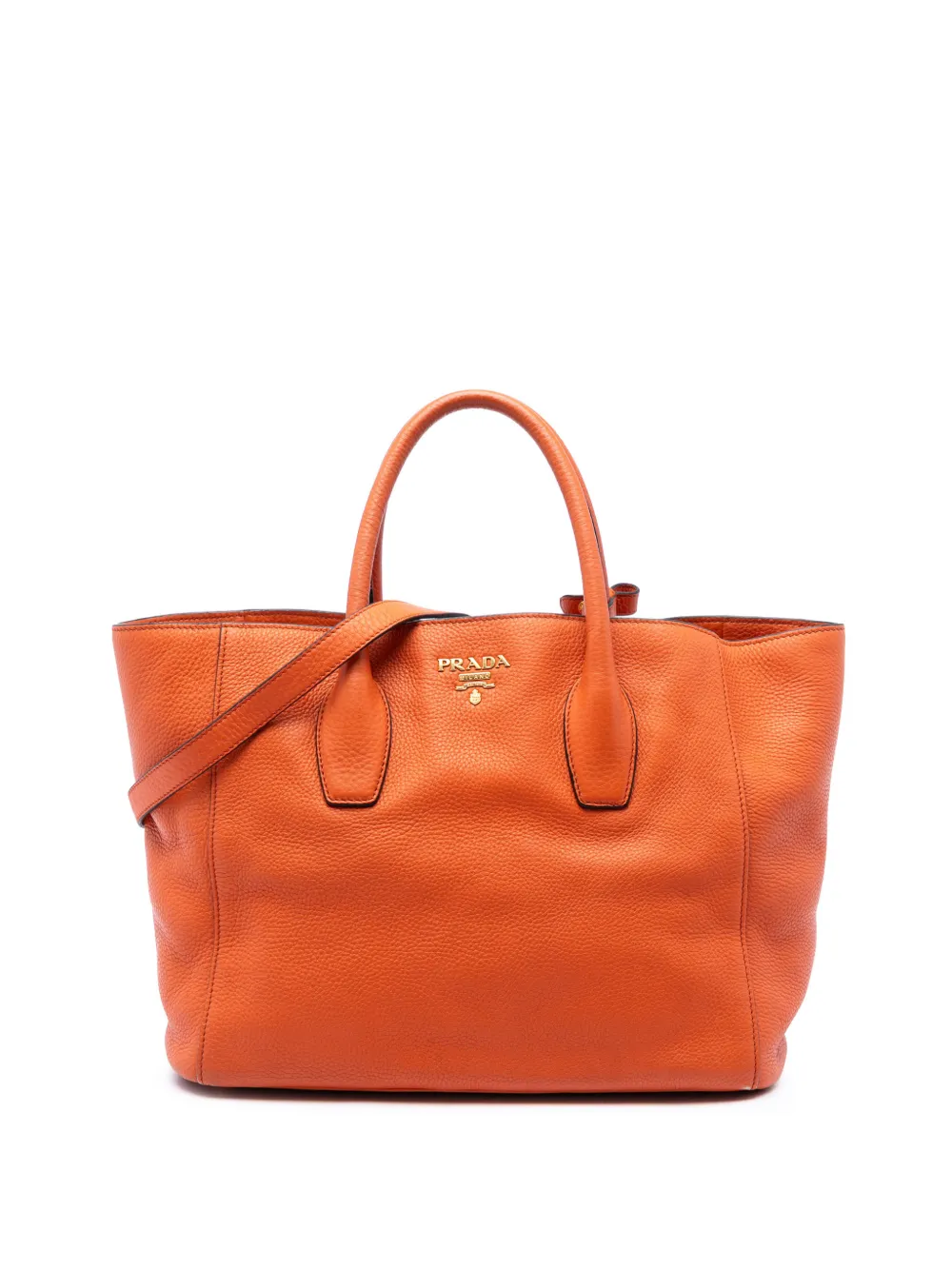 Prada Pre-Owned Borsa tote Vitello Daino Open convertibile 2010-2026 - Arancione