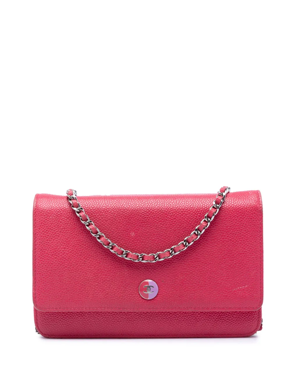 CHANEL Pre-Owned Borsa a tracolla CC in pelle Caviar bicolore 2012-2013 - Rosa