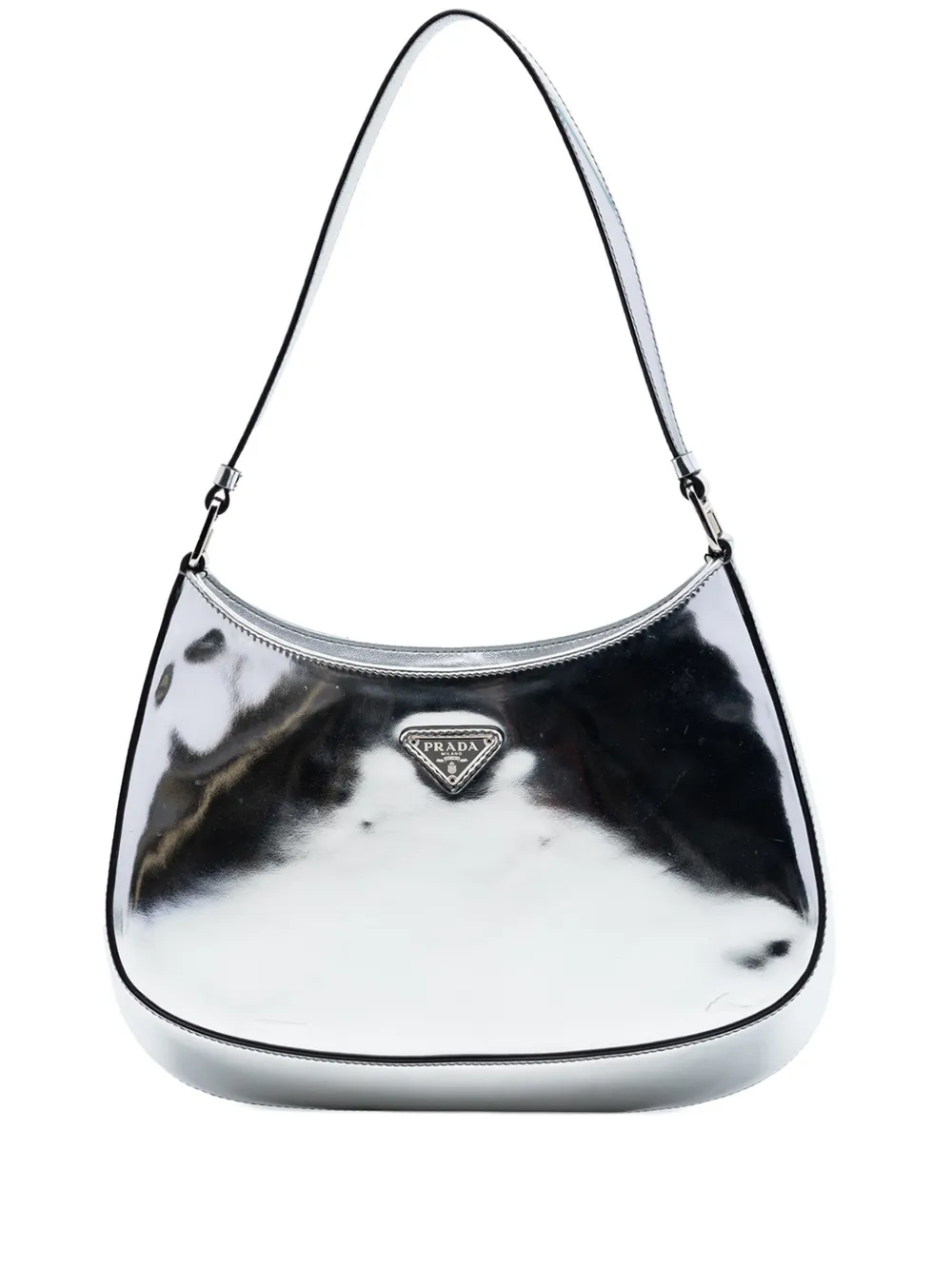 Prada Pre-Owned Borsa a spalla Cleo Flap in pelle spazzolata 2000-2013 - Argento