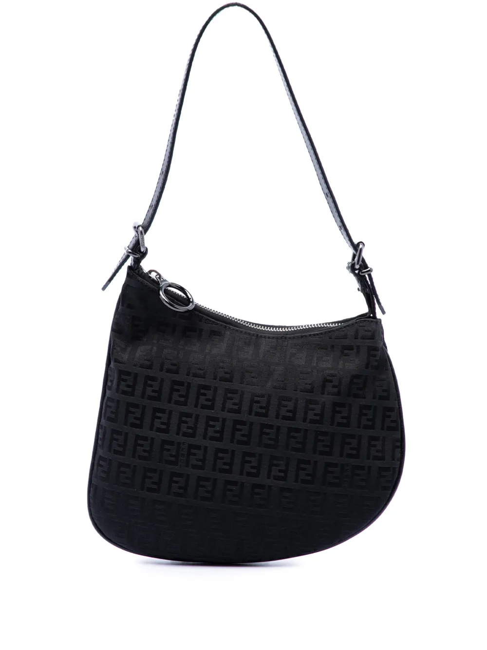 Fendi Pre-Owned Borsa a spalla Oyster in tela con motivo Zucchino 2000-2010 - Nero