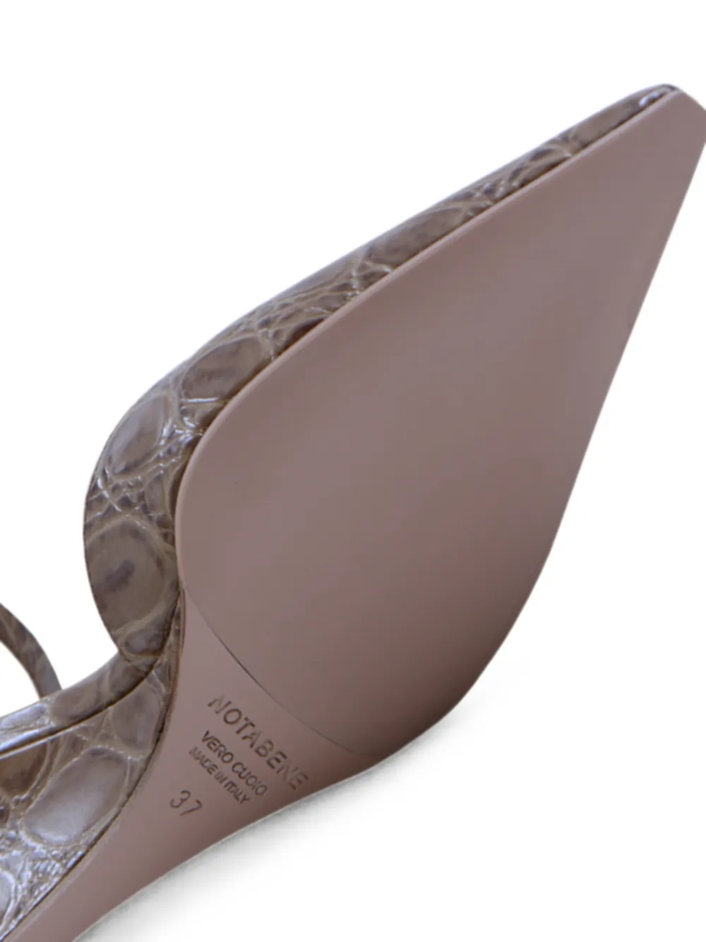 Notabene Elsa 50 crocodile-effect leather sandals Bruin