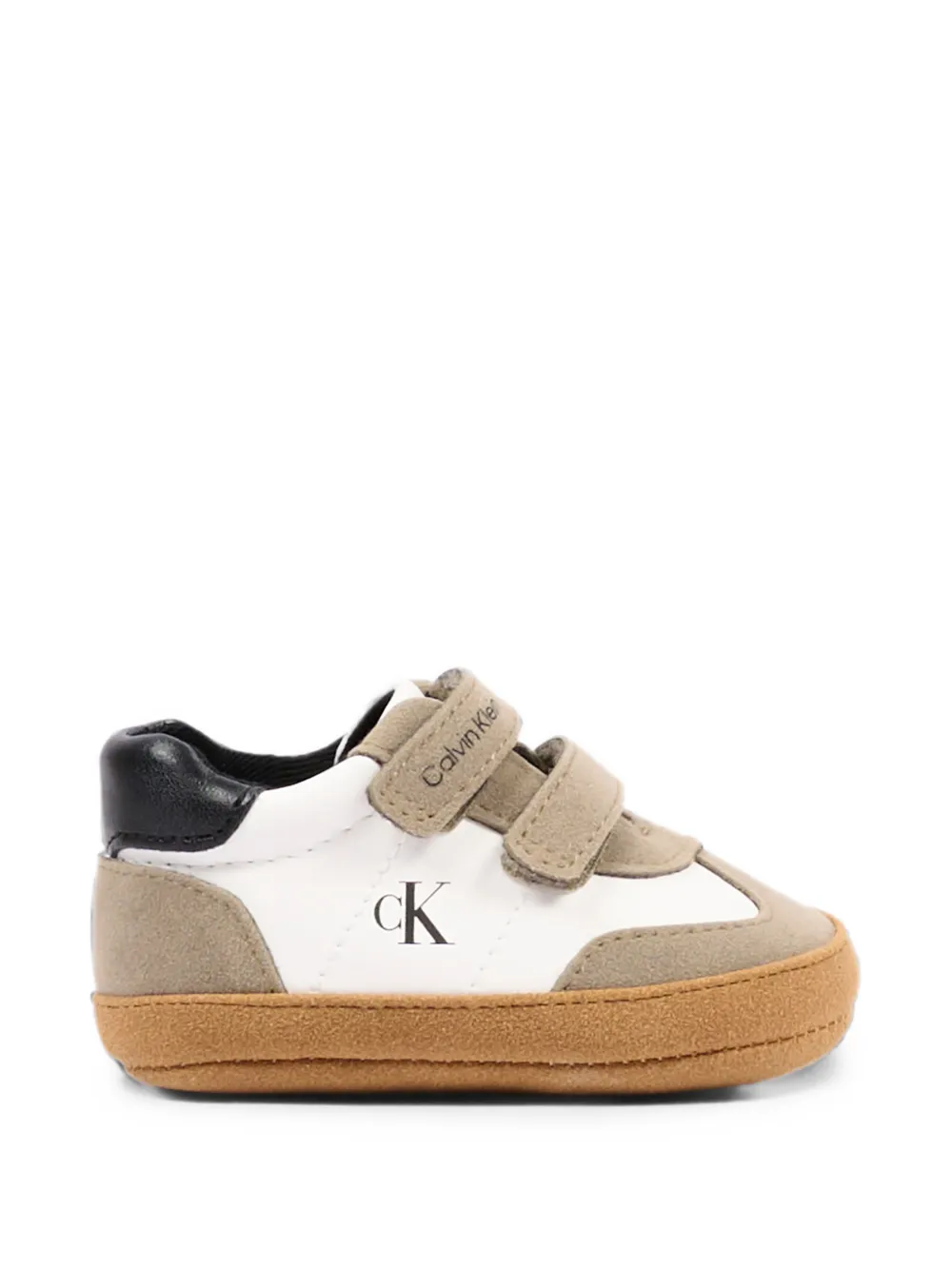 Calvin Klein Kids touch-strap leather low-top sneakers - Toni neutri