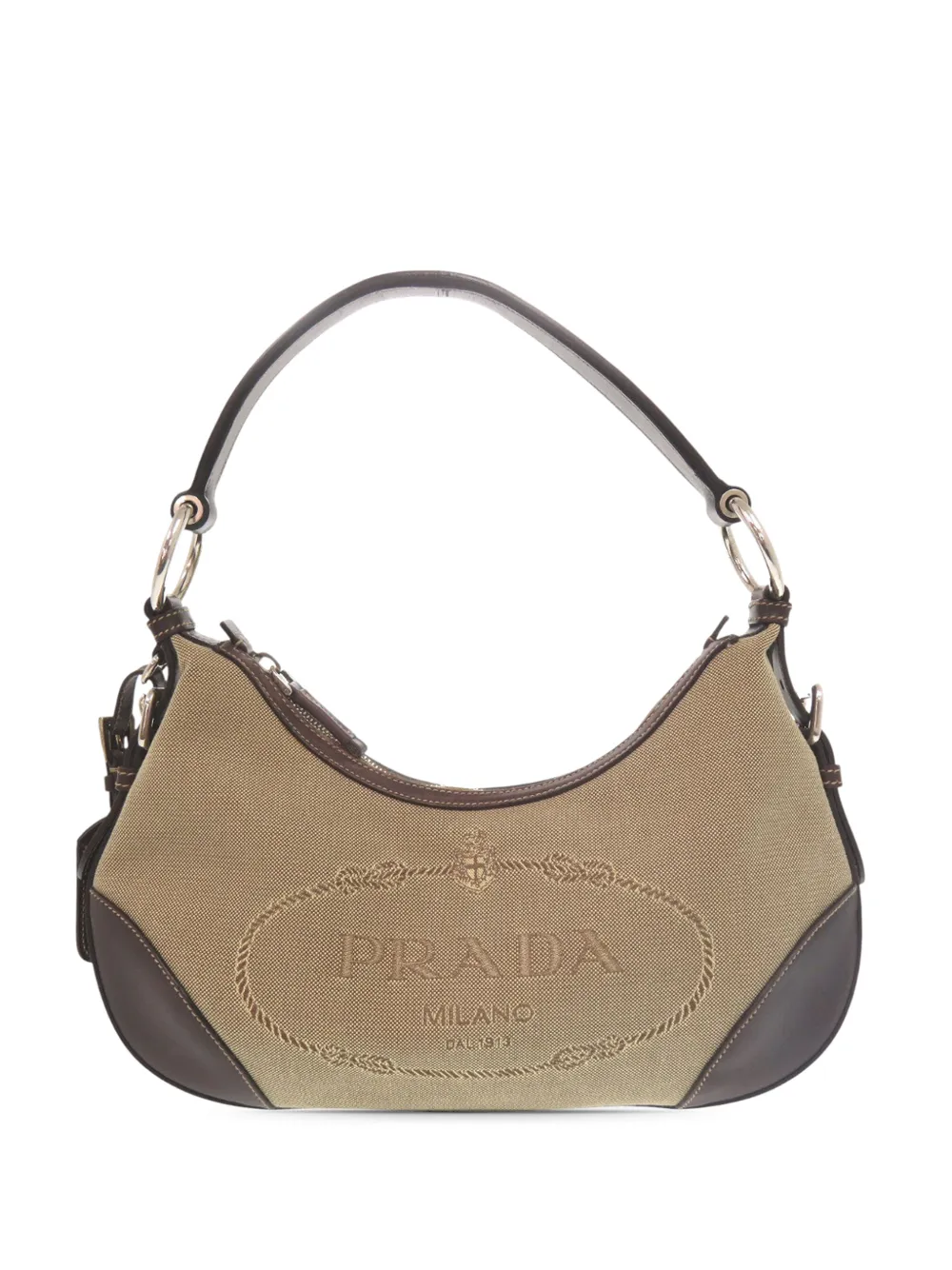 Prada Pre-Owned Borsa a spalla Canapa Logo in tela 2000-2013 - Marrone