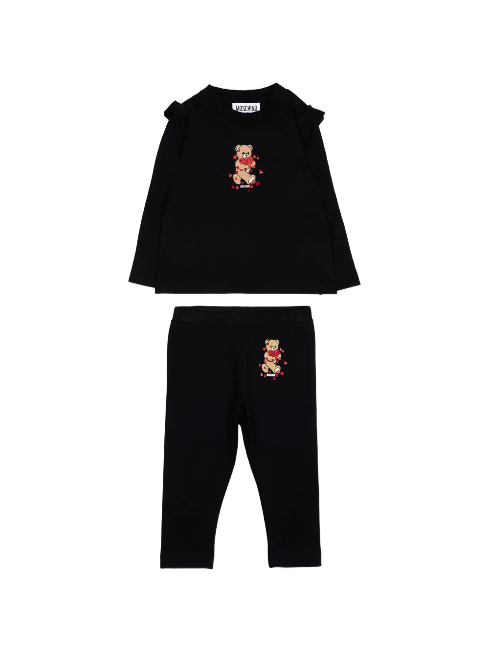 Moschino Kids Teddy Bear ruffled tracksuit - Schwarz
