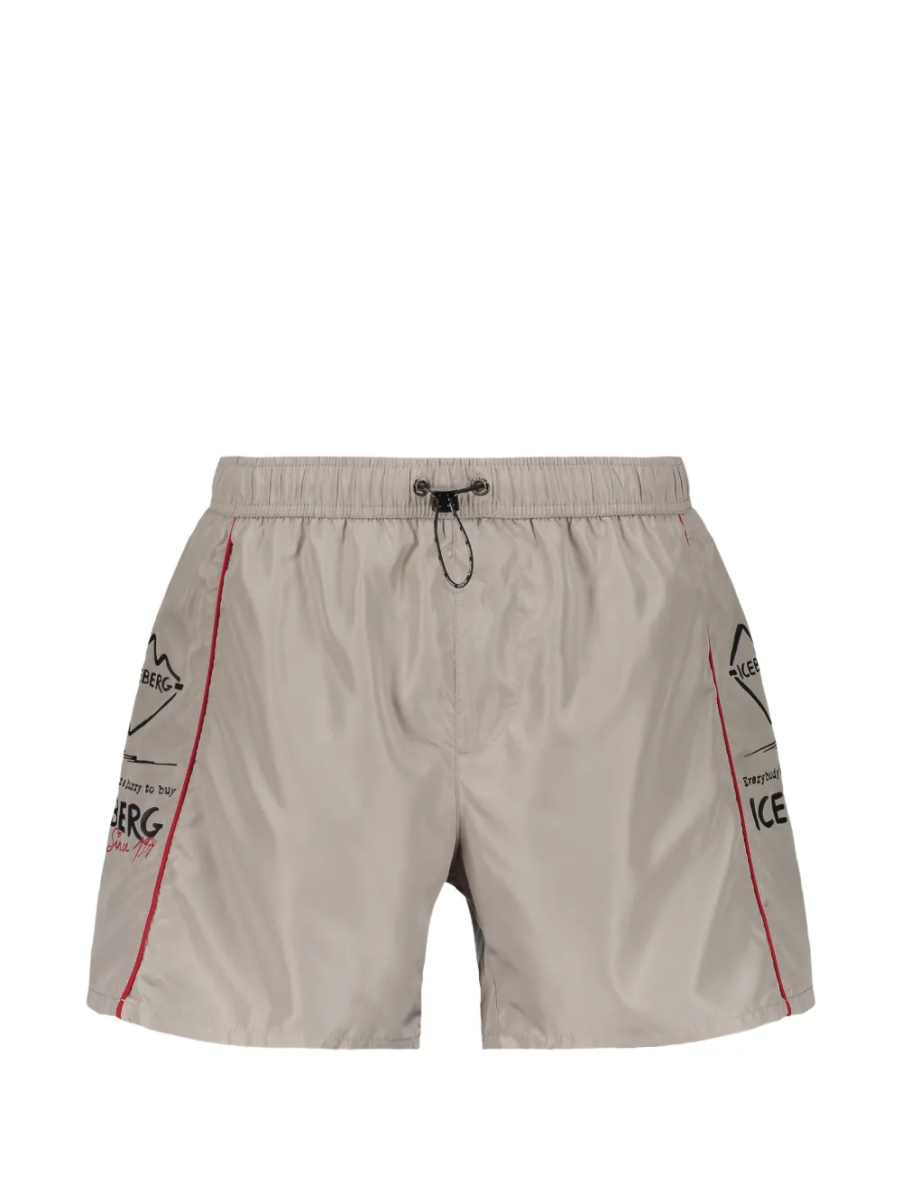 Iceberg logo-print piped swim shorts - Toni neutri