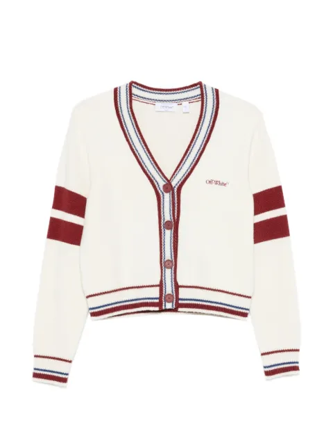Off-White striped-trim cropped cardigan