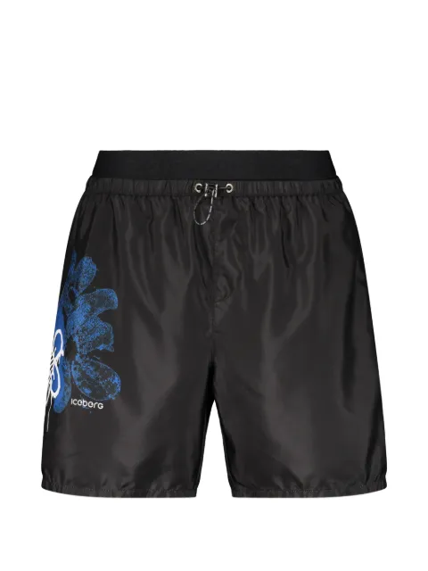 Iceberg graphic-print drawstring swim shorts