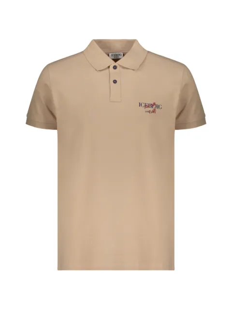 Iceberg logo-print piqué polo shirt