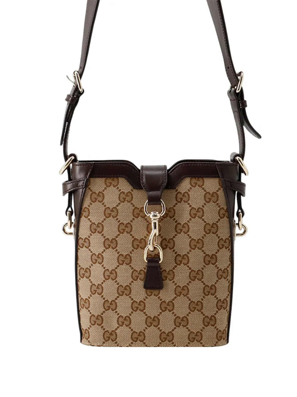 Gucci Pre-Owned Borsa a secchiello mini in tela GG con decorazione Web 2000-2015 - Toni neutri