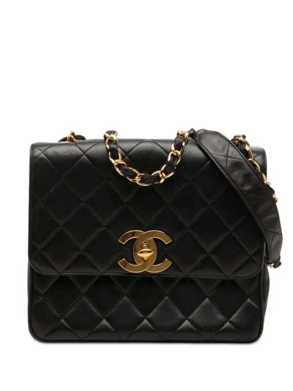 CHANEL Pre-Owned 1994-1996 XL ココマーク マトラッセ ラムスキン 