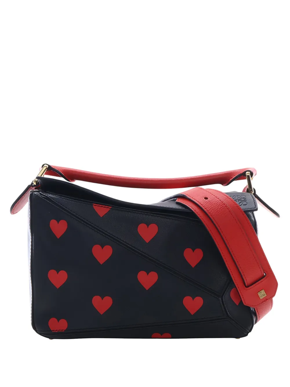 Loewe Pre-Owned Borsa a tracolla Puzzle piccola in pelle di vitello 2017 - Nero
