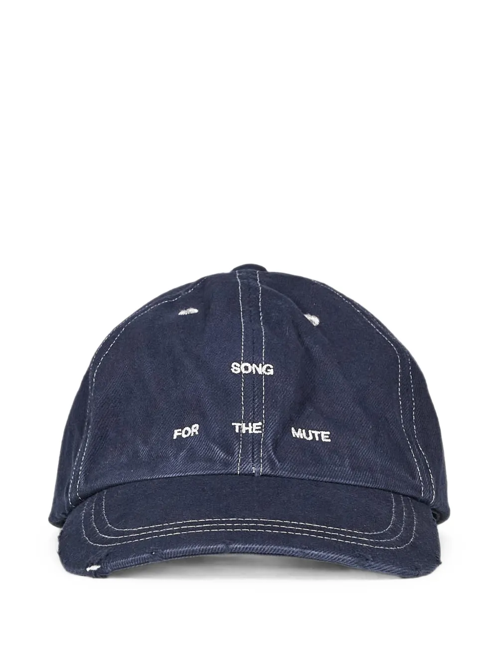 Song For The Mute logo-embroidered distressed-effect baseball cap - Blu