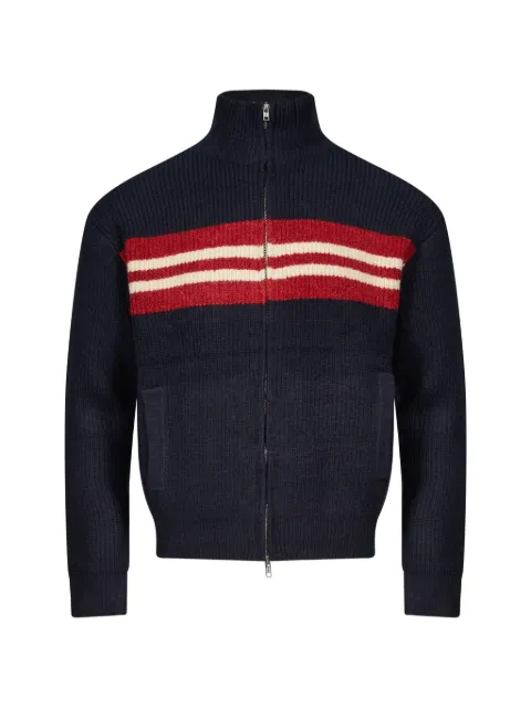 Song For The Mute striped ribbed-knit zip-up cardigan