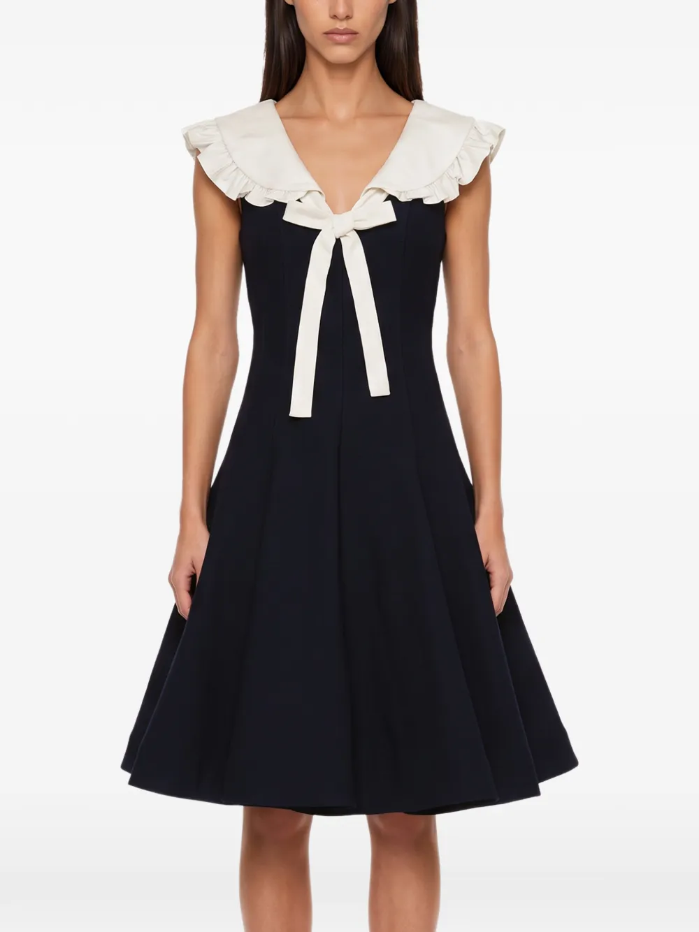 SHUSHU TONG Mini-jurk met ruches en strik Blauw