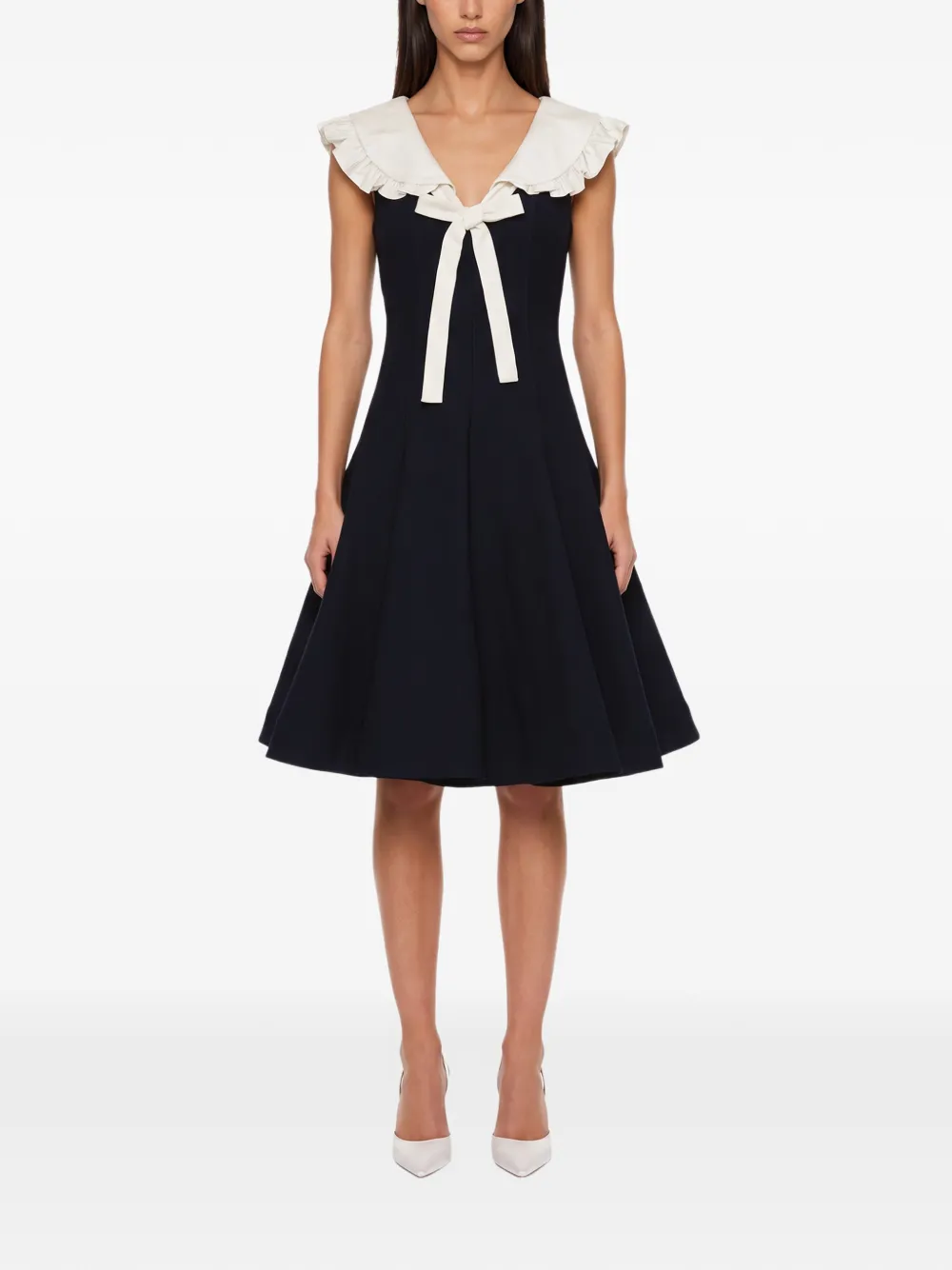 SHUSHU TONG Mini-jurk met ruches en strik Blauw