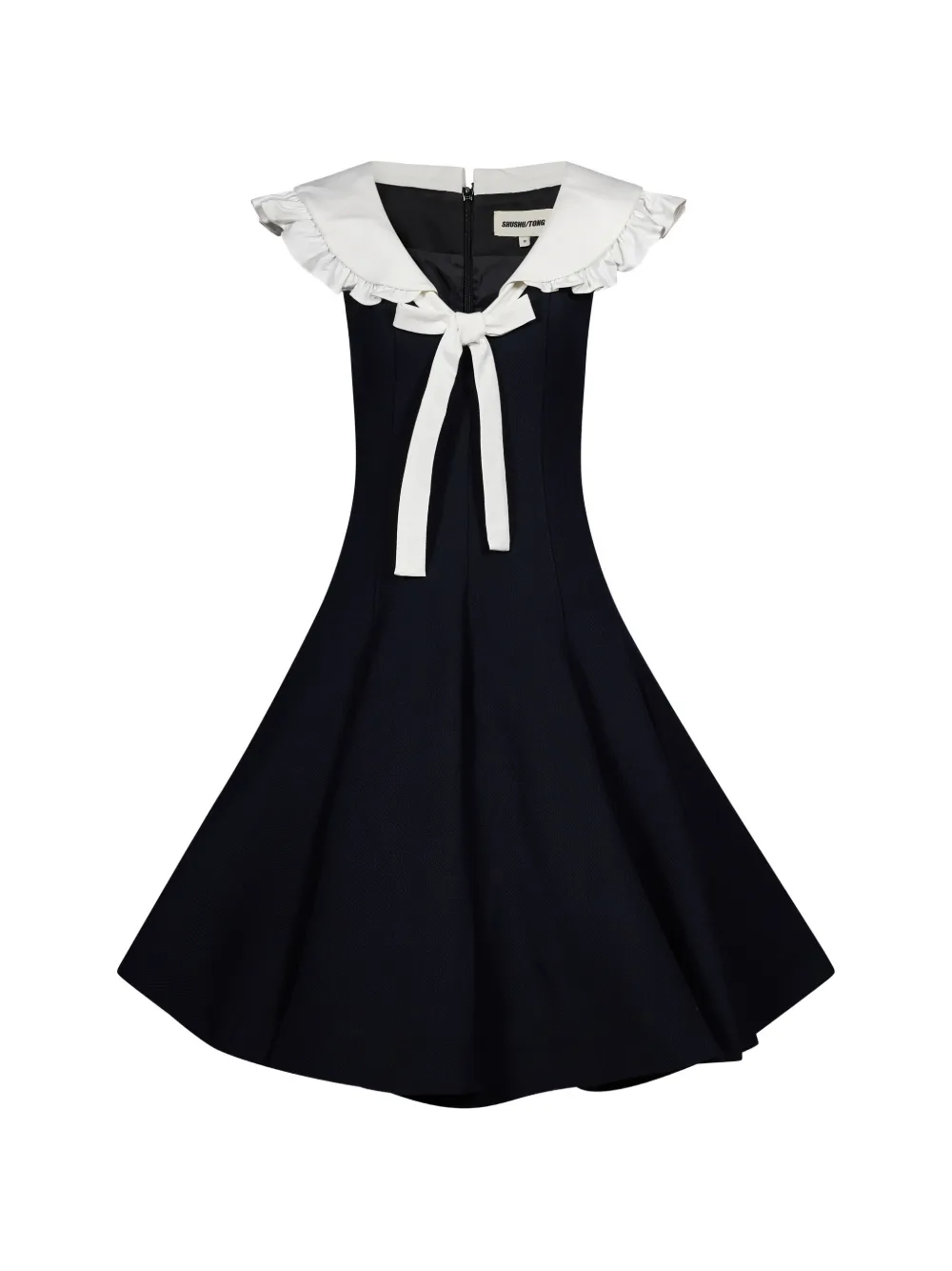 SHUSHU TONG Mini-jurk met ruches en strik Blauw