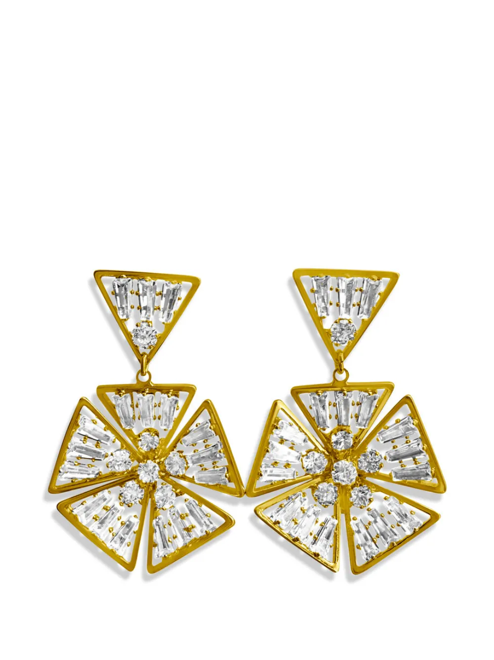 HZMER JEWELLERY Orecchini Sunflower Sunburst con cristalli - Oro