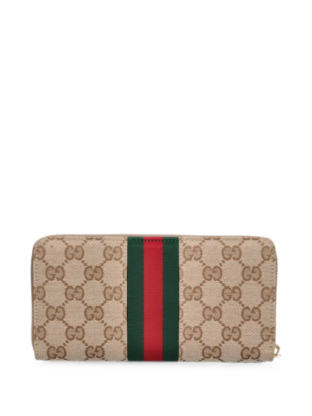 Gucci Horsebit Web portemonnee met rits Beige