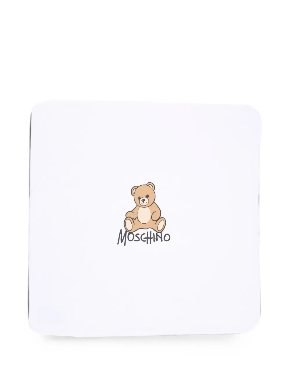 Moschino Kids Teddy Bear logo-print blanket - Bianco