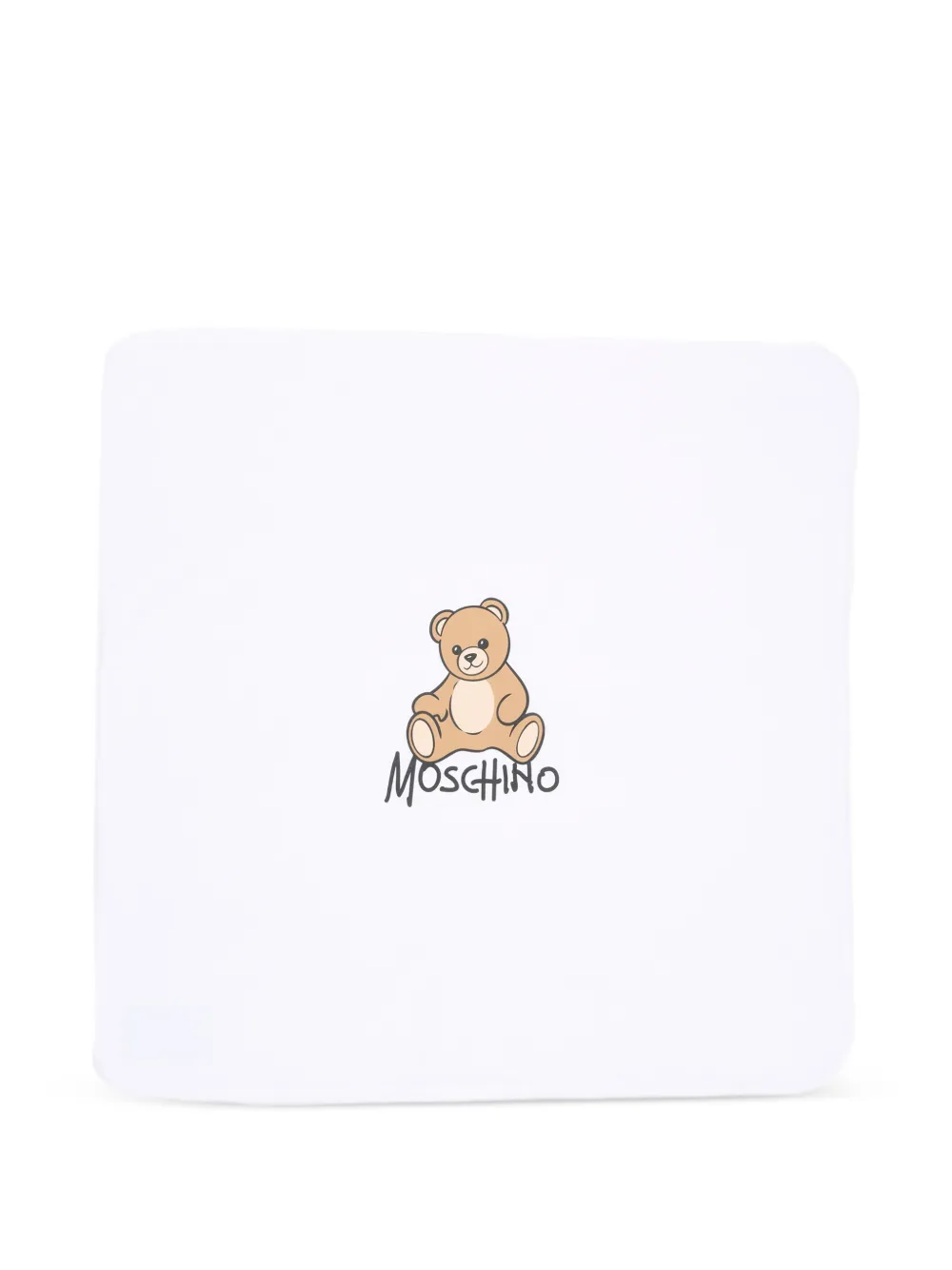 Moschino Kids Teddy Bear logo-print blanket - Bianco