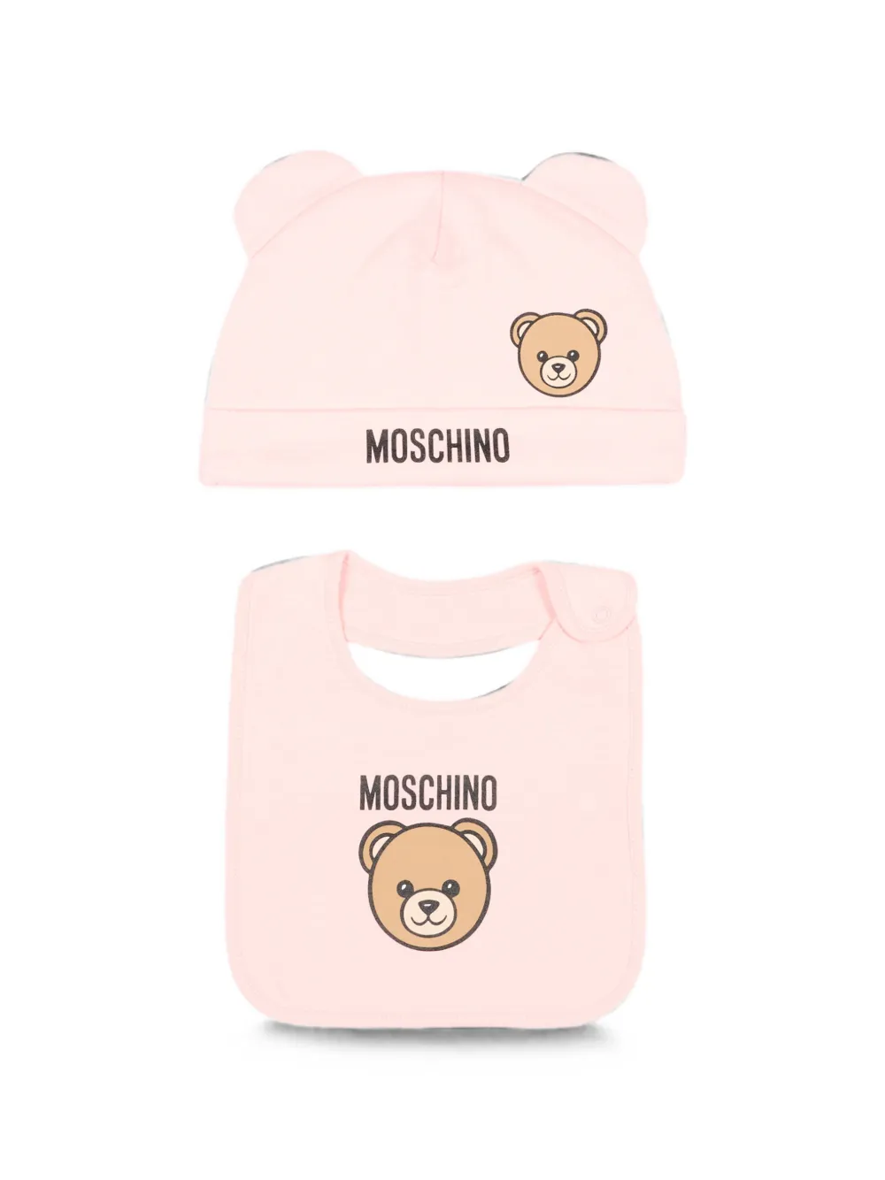 Moschino Kids Teddy Bear beanie hat set - Rosa