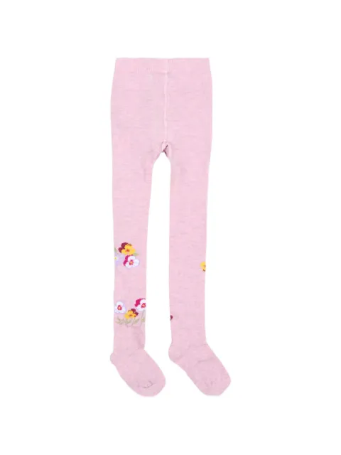 Monnalisa floral-embroidered tights