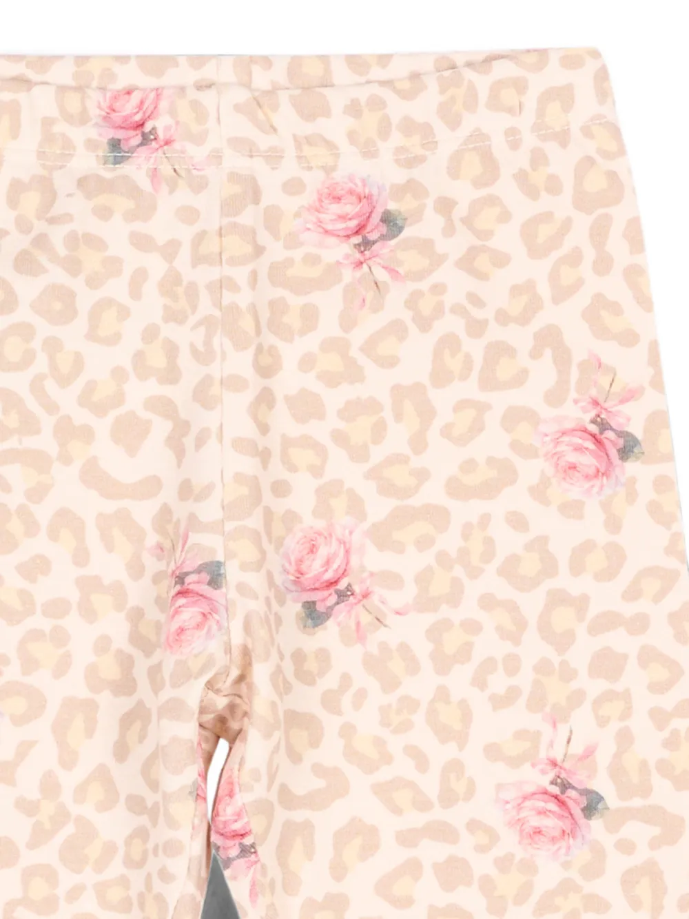 Monnalisa Legging met luipaard- en bloemen-print Beige