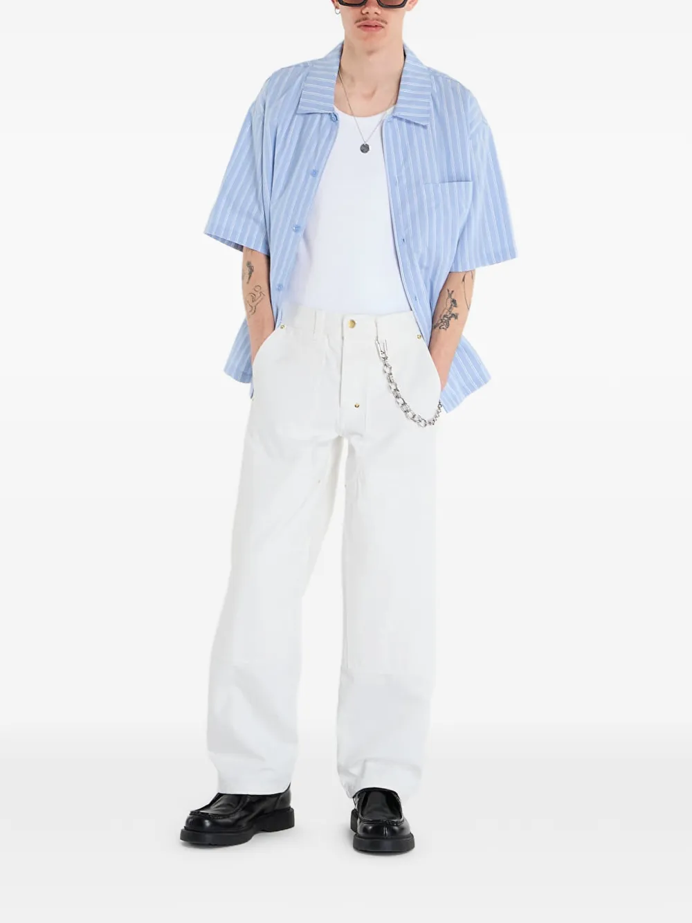 DICKIES Selvedge jeans met dubbele knie Wit