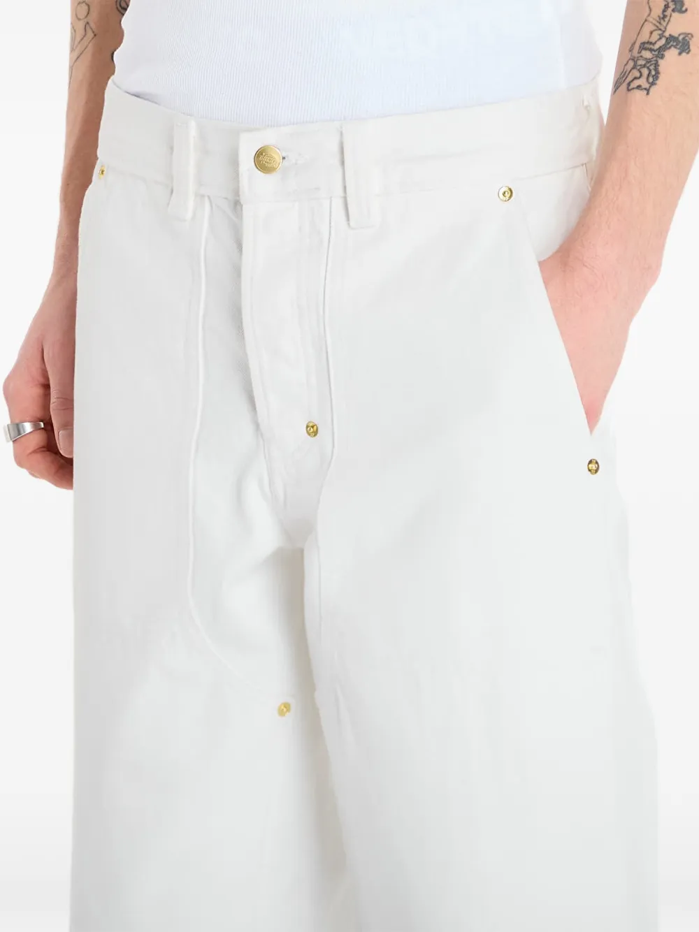 DICKIES Selvedge jeans met dubbele knie Wit