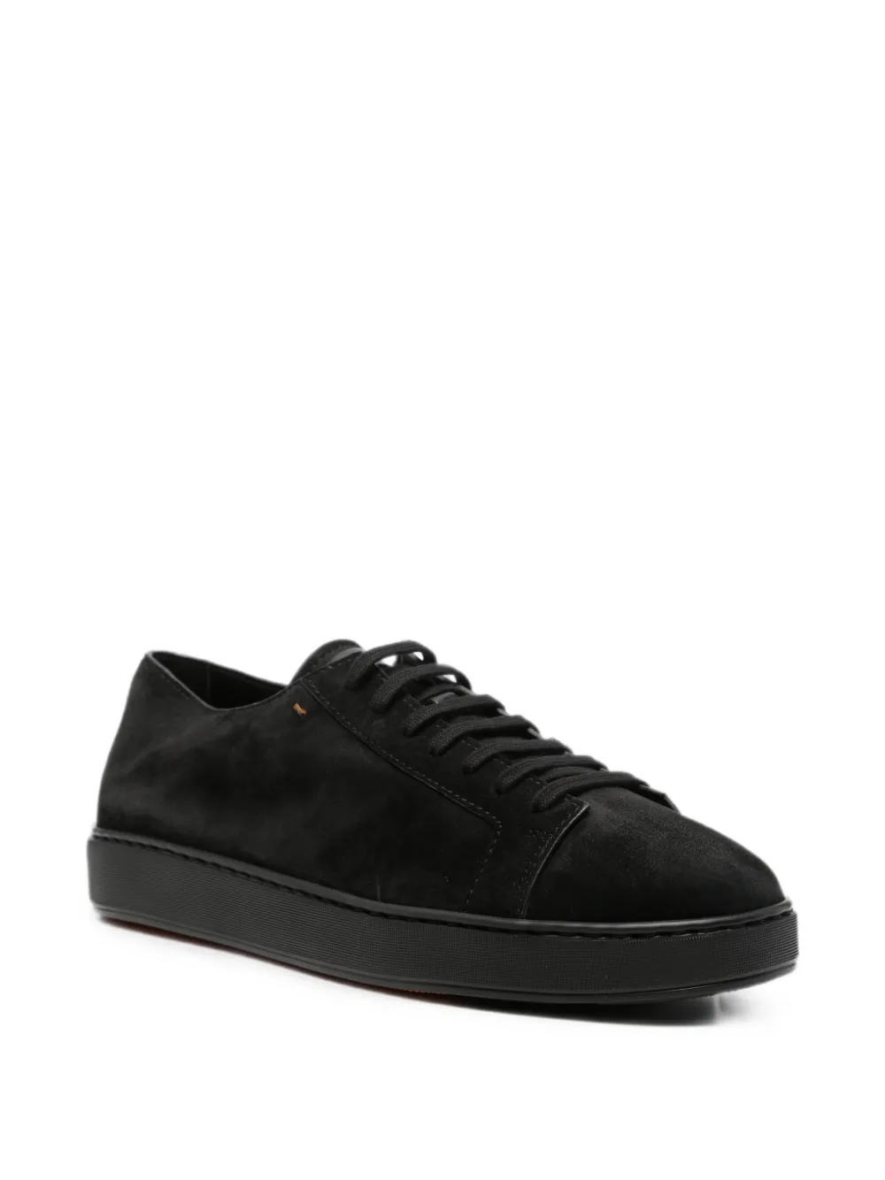 Santoni Damps lace-up suede sneakers Zwart